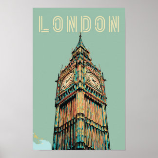 Poster Cartão postal de ilustração do London Big Ben