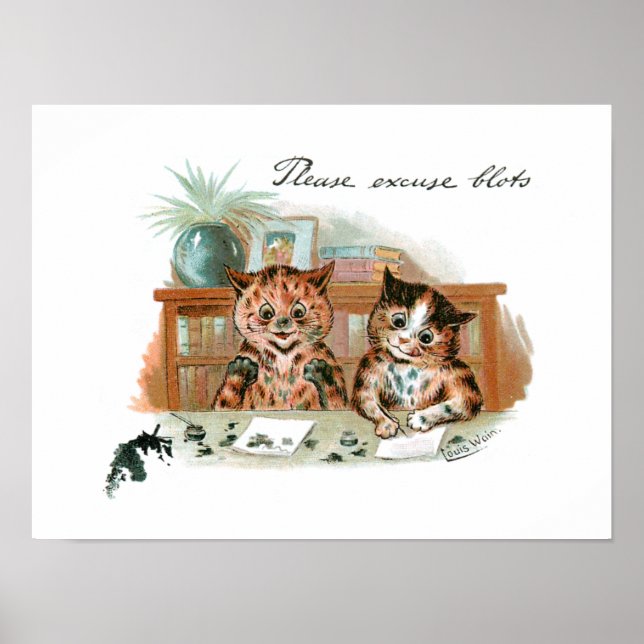 Poster Cartão-postal de Louis Wain (Frente)