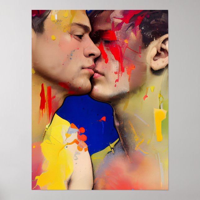 Poster Cartão-postal do Beijo dos Amantes (Frente)