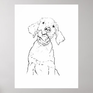 Poster Cartão Postal do Cão Retriever do Labrador