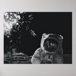 Poster  Cartão postal do Fireworks de ano novo