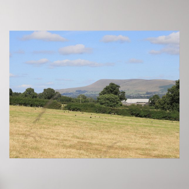 Poster Cartão-postal do Pendle Hill Lancashire (Frente)
