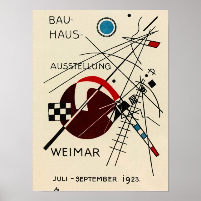 Poster Cartão postal para a exposição Bauhaus de Kandinsk (Frente)