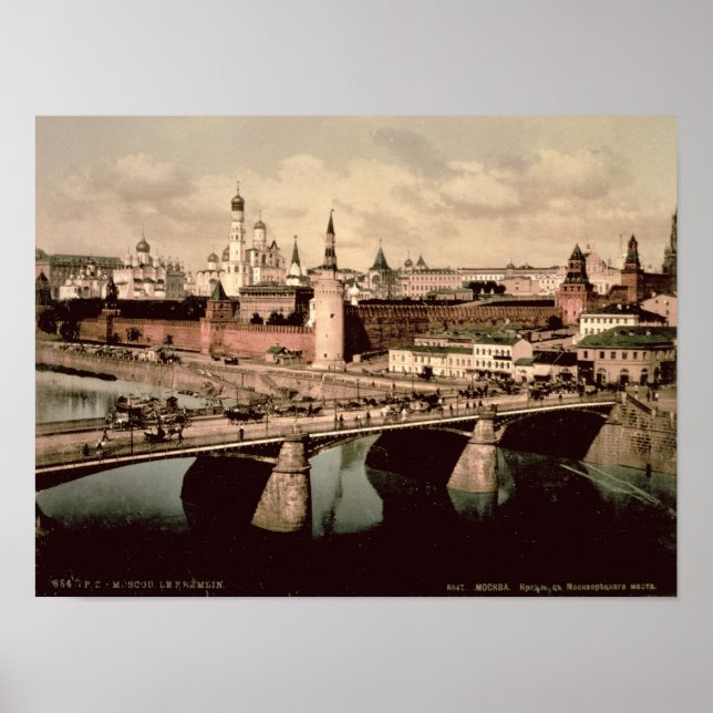 Poster Cartão-postal representando o Kremlin, Moscou (Frente)