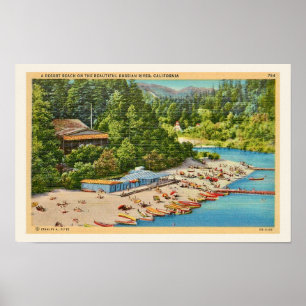 Poster Cartão postal russo River Beach Vintage