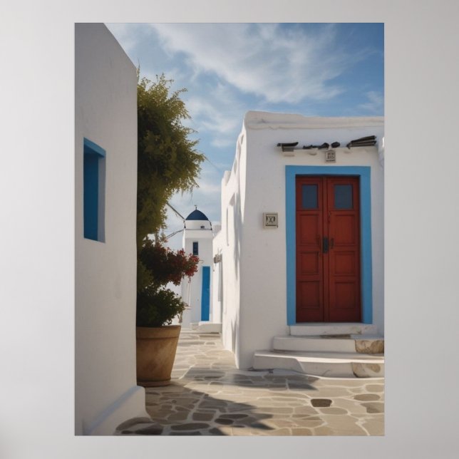 Poster Cartão-postal Viagem de Grécia do Mykonos (Frente)