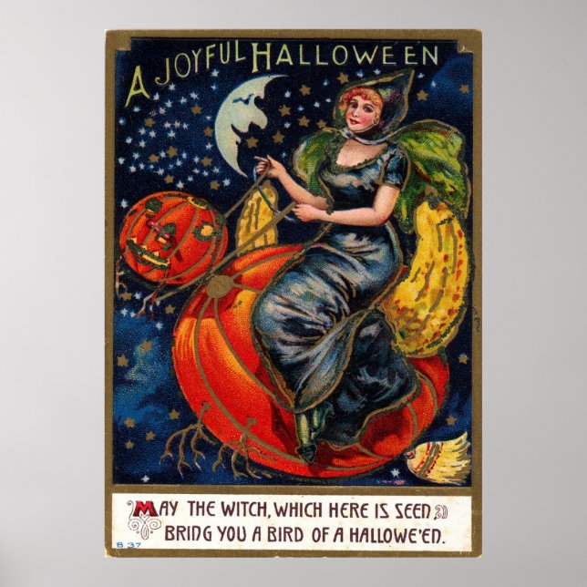 Poster Cartão postal Vintage Halloween (Frente)