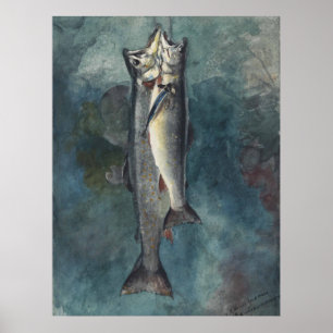 Poster Cartão postal Vintage Winslow Homer 2 Trouts
