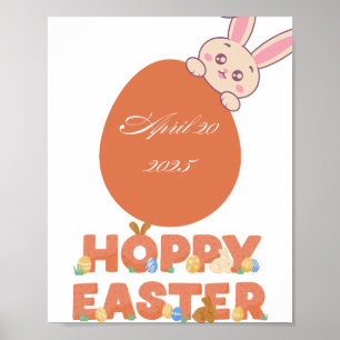 Poster cartão-presente de páscoa bonito