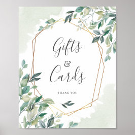 Poster Cartão-presente Geométrico Eucalyptus Greenery Dou