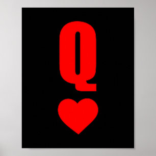 Poster Cartão Q Rainha de Copas Casal Correspondente Dia