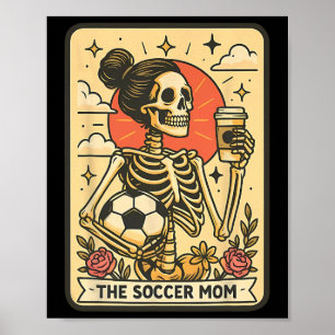 Poster Cartão Tarot de Mãe de Futebol no Halloween Mãe de
