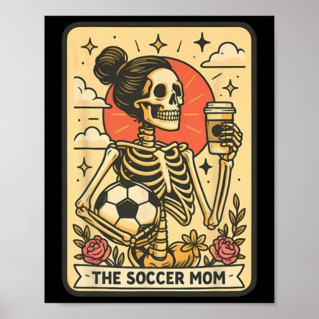 Poster Cartão Tarot de Mãe de Futebol no Halloween Mãe de (Frente)