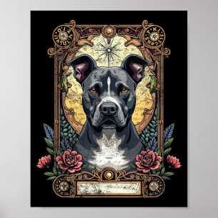 Poster Cartão Tarot Doberman El Dark Fantasy Jogo Satânic