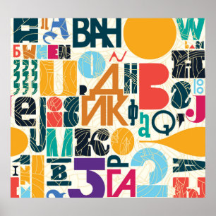 Poster Cartas desenhadas à mão: design de vintage sem cos