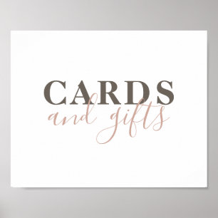 Poster Cartas e presentes. Casamento de tipografia simple
