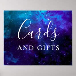 Poster Cartas e presentes. Casamento noturno da galáxia e
