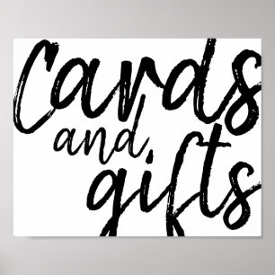 Poster Cartas e presentes. Fonte preta
