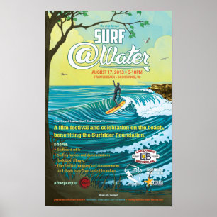 Poster Cartaz 11" do @Water do surf x 17"