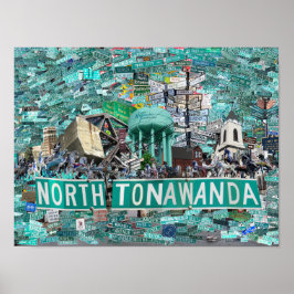 Poster Cartaz 16x12, Ruas de North Tonawanda NY