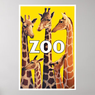 Poster Cartaz 1943 Zoológico Copenhague Girafa Arte Vinta