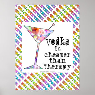 PÔSTER CARTAZ 45,5 X 61 CM, VODKA É MAIS BARATO DO QUE TE