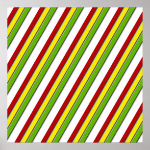 Pôster Cartaz 52x52 ou Menor, Listras Rasta, Diagonal