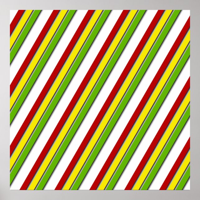 Pôster Cartaz 52x52 ou Menor, Listras Rasta, Diagonal (Frente)