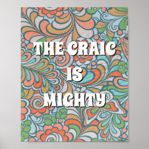 Poster Cartaz 70s hippy, irlandês O craic é poderoso