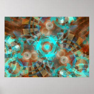 Poster Cartaz Abstrato AquaRustia