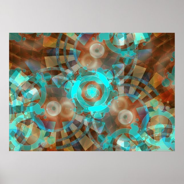 Poster Cartaz Abstrato AquaRustia (Frente)
