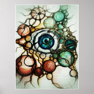 Poster Cartaz Abstrato de Percepção Ocular Neurográfica