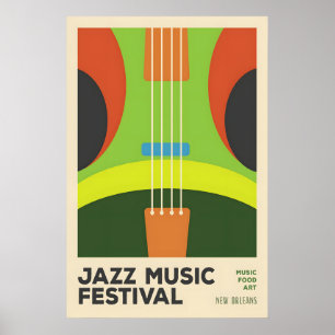 Poster Cartaz Abstrato do Festival de Jazz Moderno de Mea