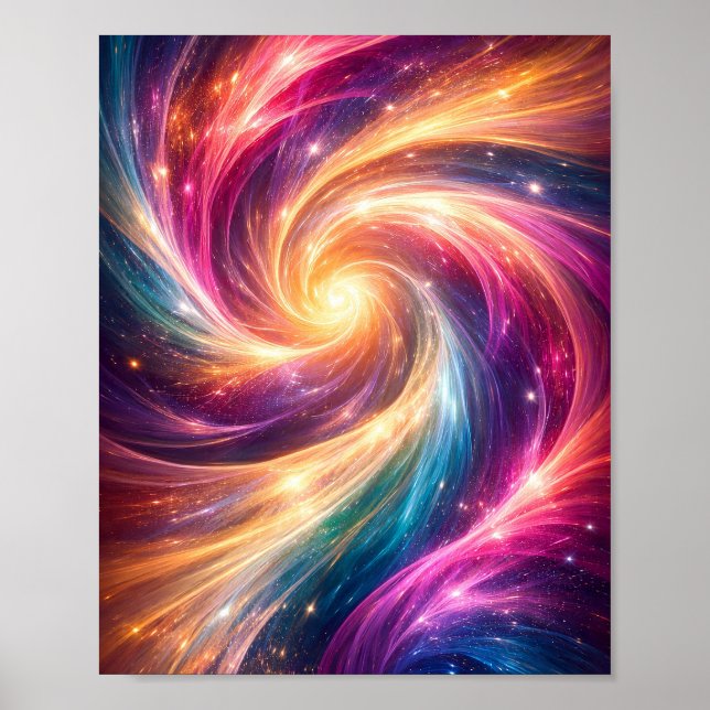 Poster Cartaz Abstrato Estético de Vórtice de Cores Cósmi (Frente)