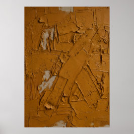 Poster Cartaz Abstrato Impasto de Sienna Queimada | Textu