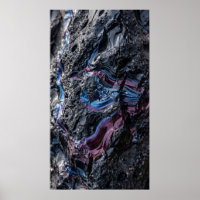 Cartaz Abstrato Mineral Roxo Escuro