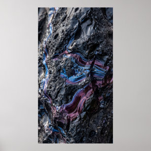 Poster Cartaz Abstrato Mineral Roxo Escuro