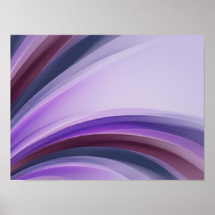 Poster Cartaz Abstrato Moderno Curvas Camadas Violeta