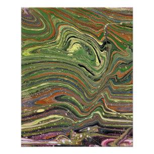 Pôster Cartaz Abstrato Verde Selvagem Mad Love 1
