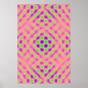 Poster Cartaz, Abstrato Xadrez, Roxo, Rosa, Lima
