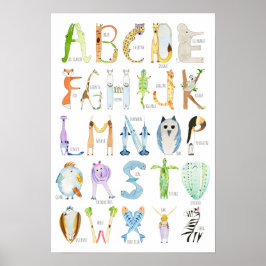 Poster Cartaz Alfabeto Animal - 33 x 48 cm