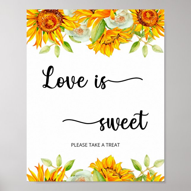 Poster Cartaz Amor de Girassol é Doce (Frente)
