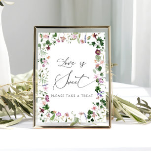 Poster Cartaz Amor Elegante Floral Chá de Noiva é Doce