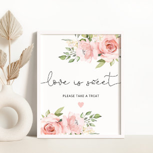 Poster Cartaz Amor floral Bege é doce