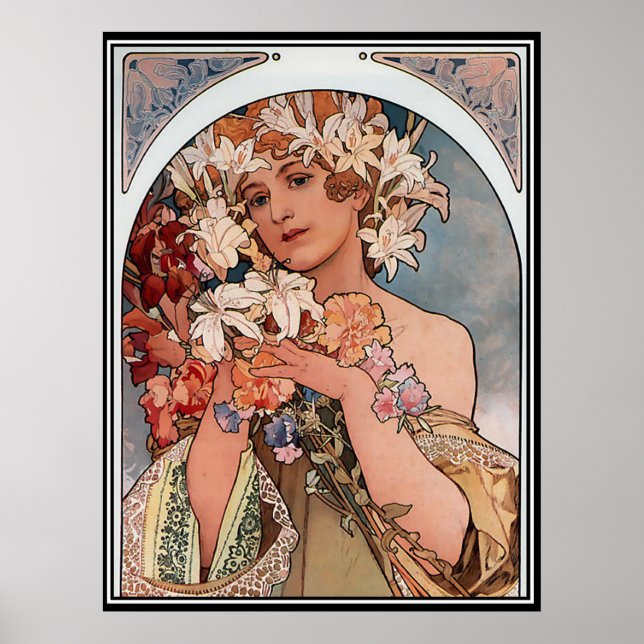 Pôster Cartaz Antigo Alphonse Mucha Anúncio (Frente)