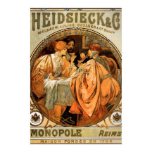 Cartaz Antigo Alphonse Mucha Anúncio de Biscoitos