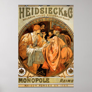 Pôster Cartaz Antigo Alphonse Mucha Anúncio de Biscoitos 
