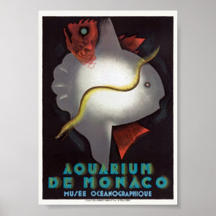 Poster Cartaz Antigo Aquário de Mônaco 1926