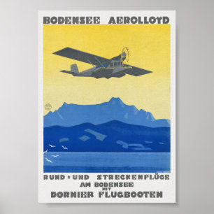 Poster Cartaz Antigo Bodensee Aerolloyd 1925