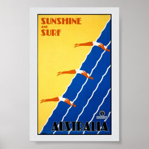 Poster Cartaz Antigo da Austrália Restaurado